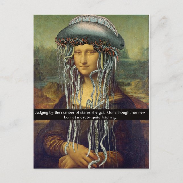 "Mona's New Bonnet" Postcard (Front)