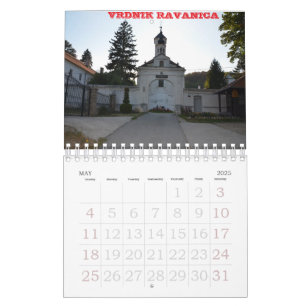 monasteries in Serbia Calendar