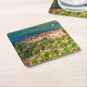 Monasterio de San Miguel Painting by Alfred Fox Square Paper Coaster
