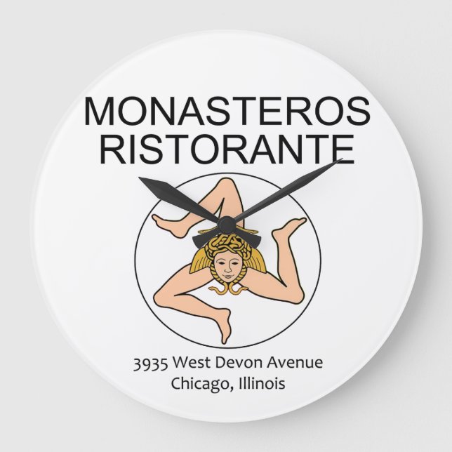 Monasteros Ristorante, Chicago, Illinois Large Clock (Front)