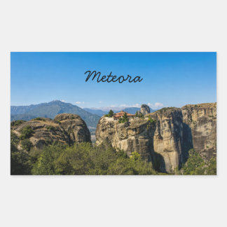 Monastery Above the Rocks | Meteora Greece Rectangular Sticker