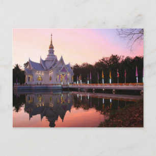 Monastery by the lake. postcard