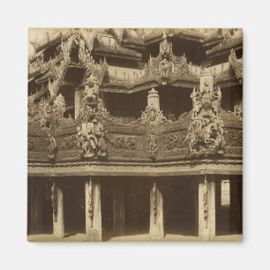 Monastery or Pagoda, detail, probably Mandalay Magnet
