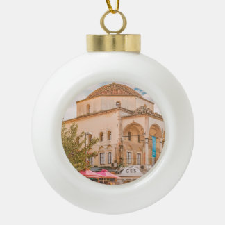 Monastiraki Square, Athens Greece Ceramic Ball Christmas Ornament