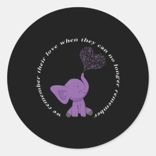 Monat I End Purple Bow Elephant 3 Classic Round Sticker