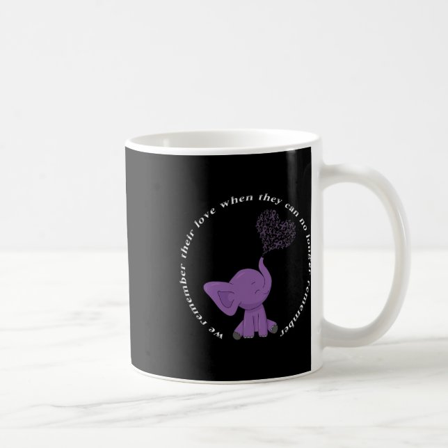 Monat I End Purple Bow Elephant 3  Coffee Mug (Right)