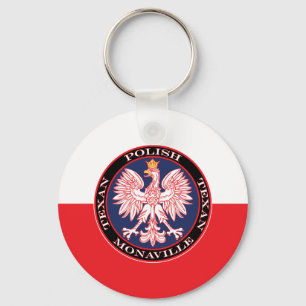 Monaville Round Polish Texan Key Ring