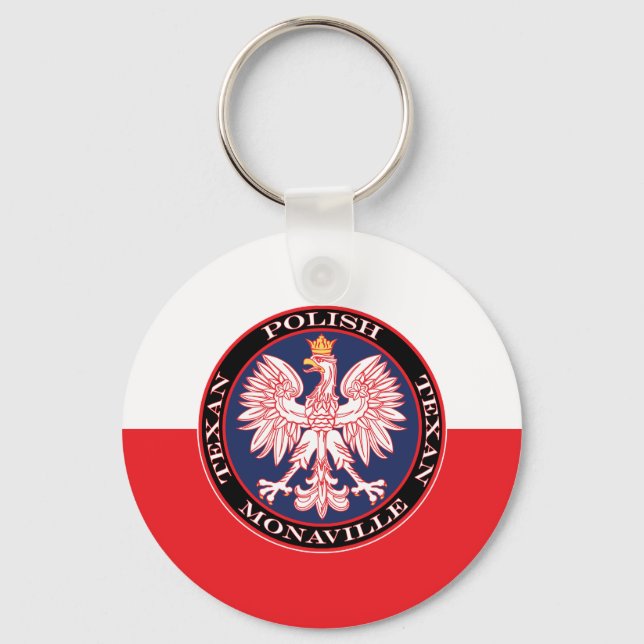 Monaville Round Polish Texan Key Ring (Front)
