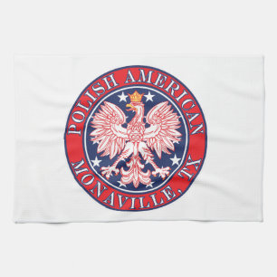 Monaville Texas Polish American Eagle Tea Towel