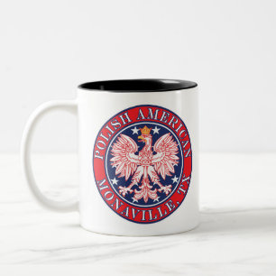 Monaville Texas Polish American Eagle Two-Tone Coffee Mug