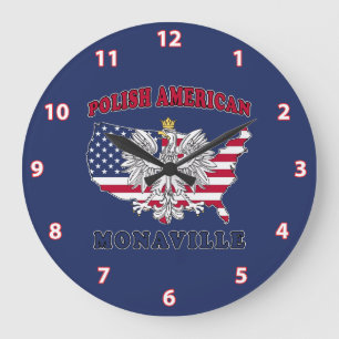 Monaville Texas Polish American Large Clock