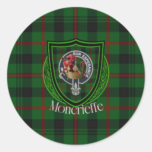Moncrieffe Scottish Clan Tartan & Crest Classic Round Sticker