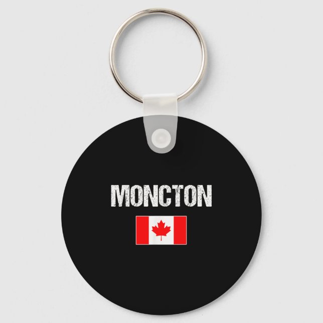 Moncton New Brunswick Canada Flag Canadian Proud P Key Ring (Front)