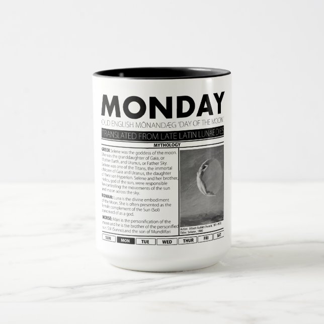 MONDAY AND THE MYTH BEHIND IT:  one of seven cups (Center)
