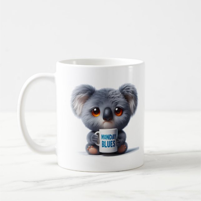 Monday Blues Koala  Coffee Mug (Left)