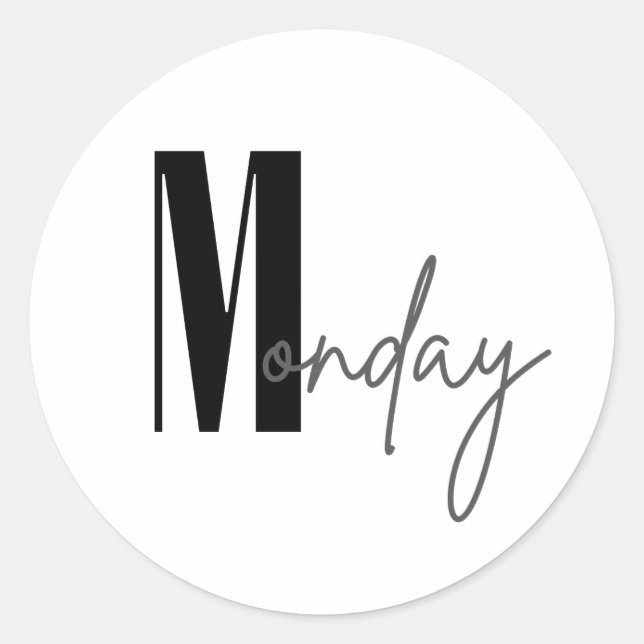 Monday Classic Round Sticker (Front)