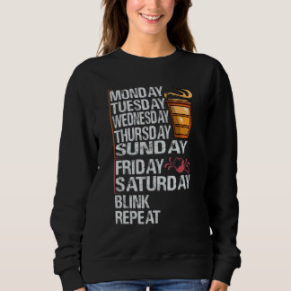Monday Coffee Friday Wine     Week   Party Jokes Sweatshirt