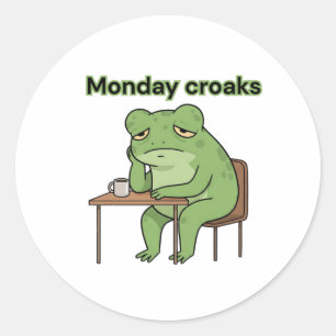 Monday Croaks Classic Round Sticker