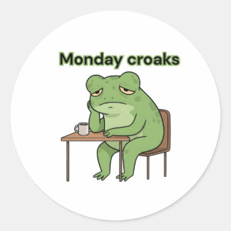 Monday Croaks Classic Round Sticker