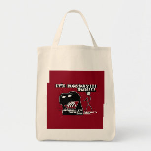 Monday & his Evil twin Tuesday Run! Funny Carryall Tote Bag