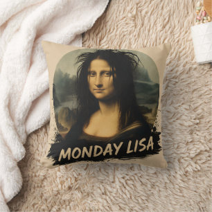 Monday Lisa Funny Renaissance Art Cushion