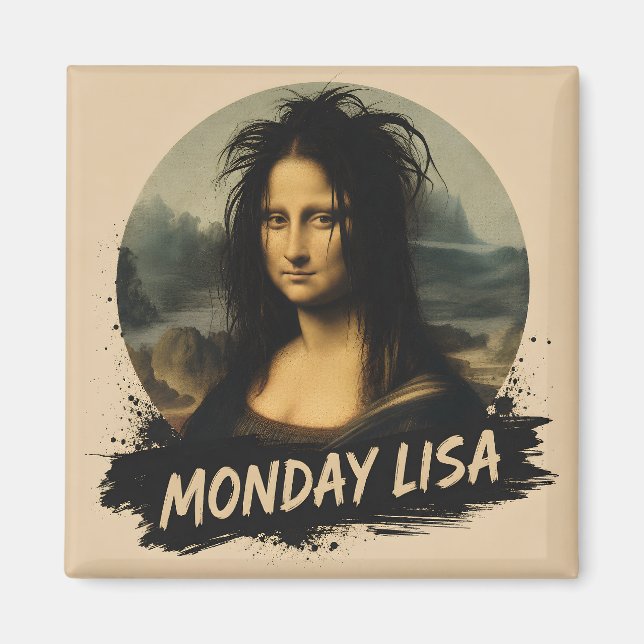 Monday Lisa Funny Renaissance Art Magnet (Front)