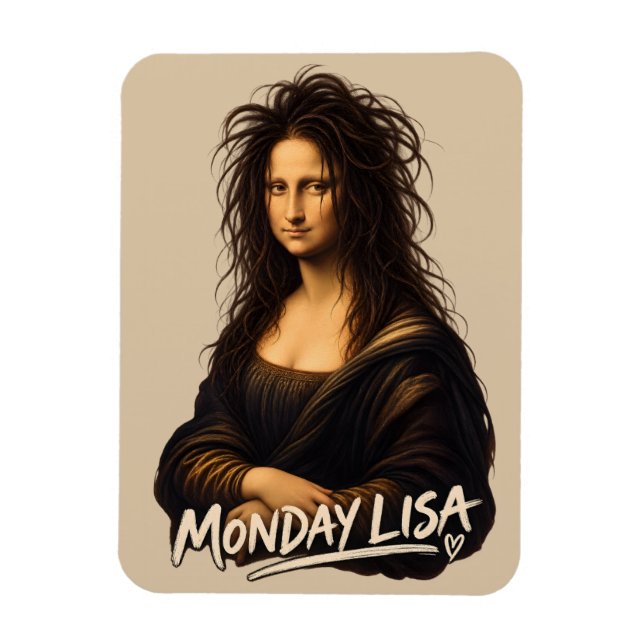 Monday Lisa Funny Renaissance Art Magnet (Vertical)