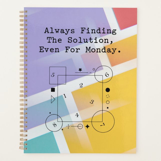 Monday Math Solutions | Problem Solver Spirit Planner (Front)