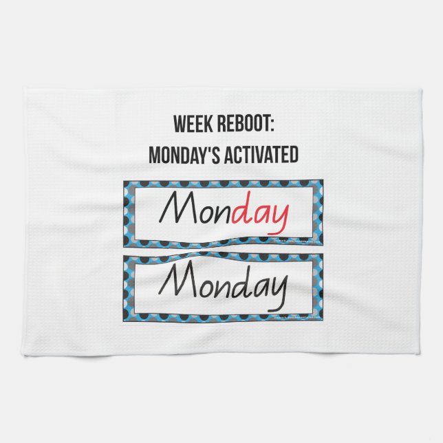 Monday, “Mon-Yay: The Power Start Tee” Motivation Tea Towel (Horizontal)