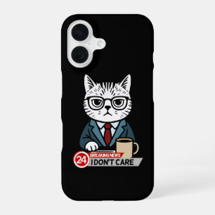 Monday Mood Funny Cat Meme iPhone 16 Case