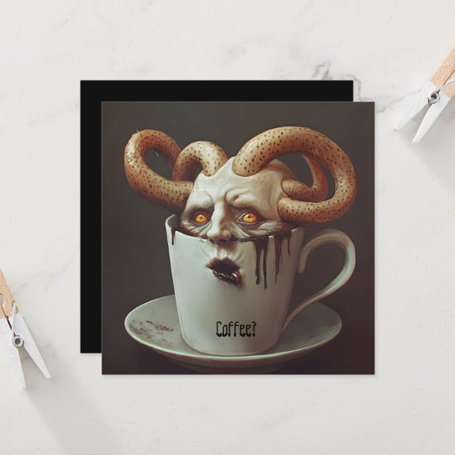 Monday morning blues caffeine level warning 3 invitation (Front/Back In Situ)