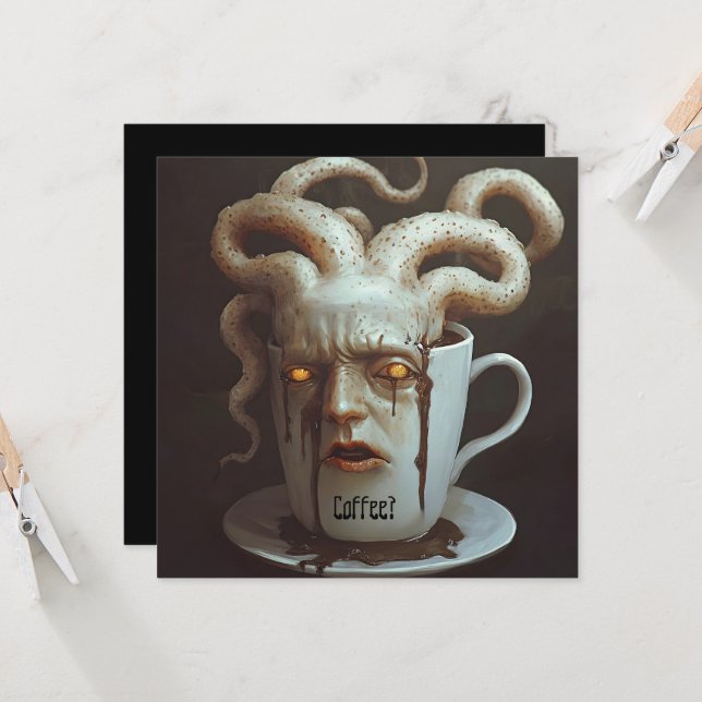 Monday morning blues caffeine level warning 4 invitation (Front/Back In Situ)
