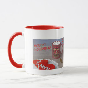 Monday mornings single heart valentines coffee mug