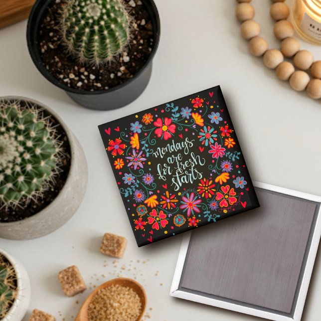Monday’s Fresh Start Floral Inspirivity Magnet  (Creator Uploaded)