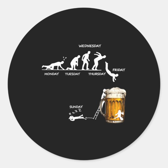 Monday Tuesday Thursday Friday Saturday Sunday Bee Classic Round Sticker (Front)