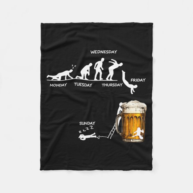 Monday Tuesday Thursday Friday Saturday Sunday Bee Fleece Blanket (Front)