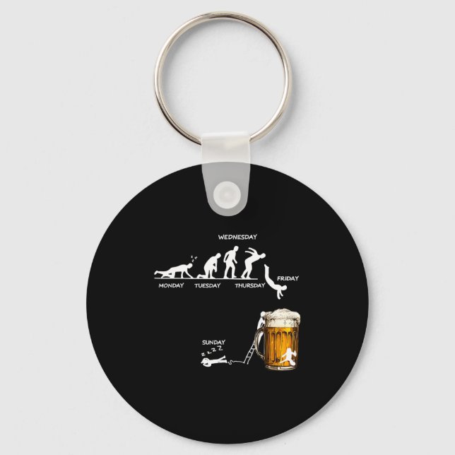 Monday Tuesday Thursday Friday Saturday Sunday Bee Key Ring (Front)