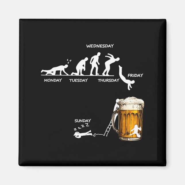 Monday Tuesday Thursday Friday Saturday Sunday Bee Magnet (Front)