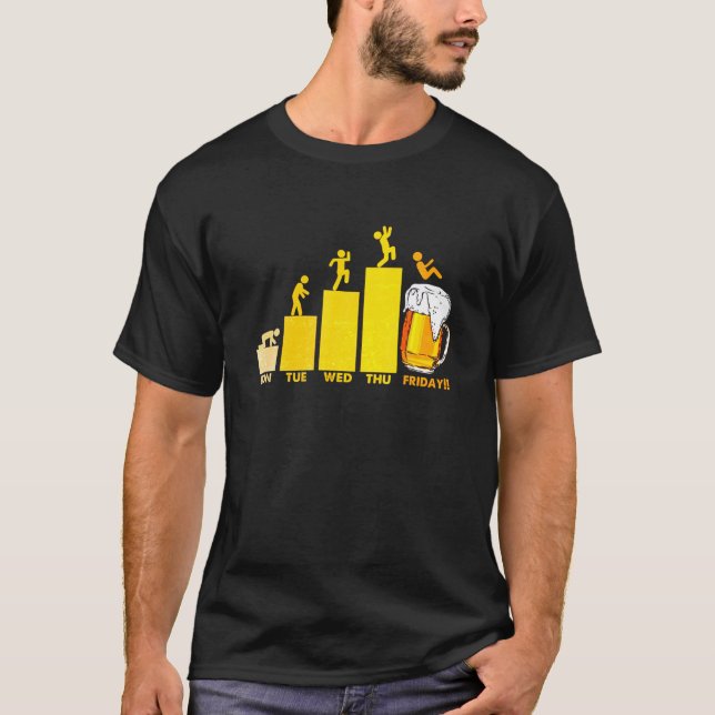 Monday Tuesday Wednesday Thursday Friday Funny Bee T-Shirt (Front)