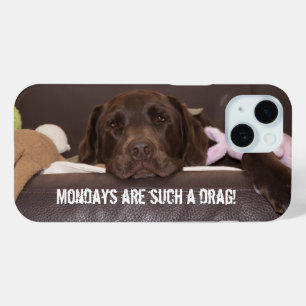 Mondays Are A Drag Sleepy Labrador Retriever iPhone 15 Case