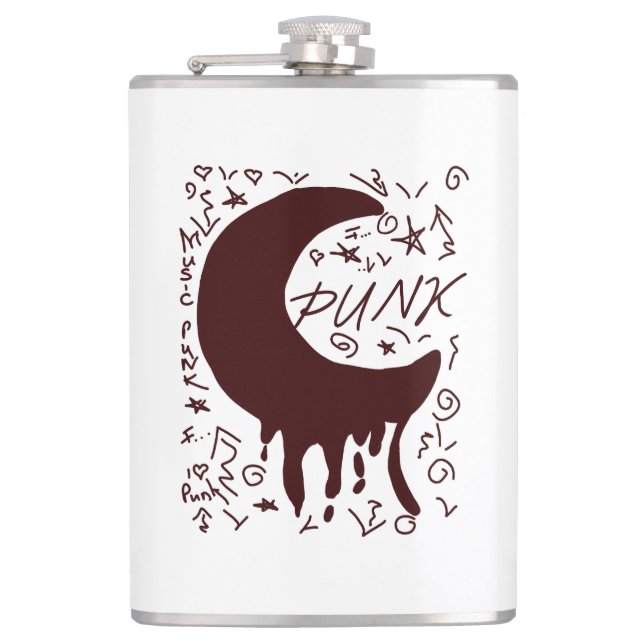 Mondpunk Tropfen punk Hip Flask (Front)