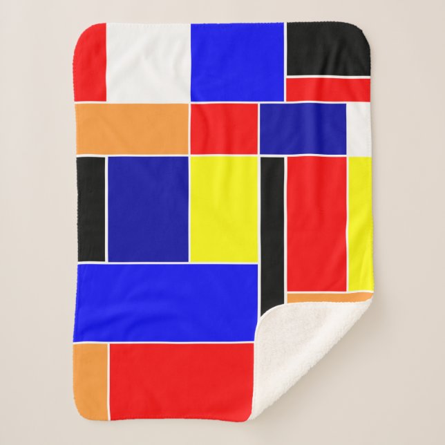 Mondrian #48 sherpa blanket (Front)