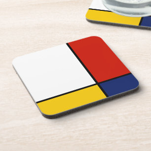 Mondrian Abstract Art Style Coaster