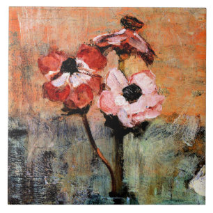Mondrian - Anemones in a Vase Ceramic Tile