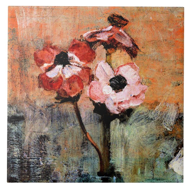 Mondrian - Anemones in a Vase Ceramic Tile (Front)