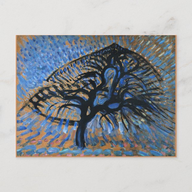 Mondrian - Apple Tree, pointillist version, Postcard (Front)
