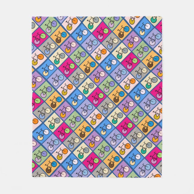 Mondrian Art Bicycle Box Pattern Blanket (Front)