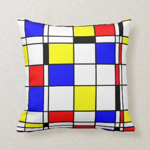 Mondrian art style cushion