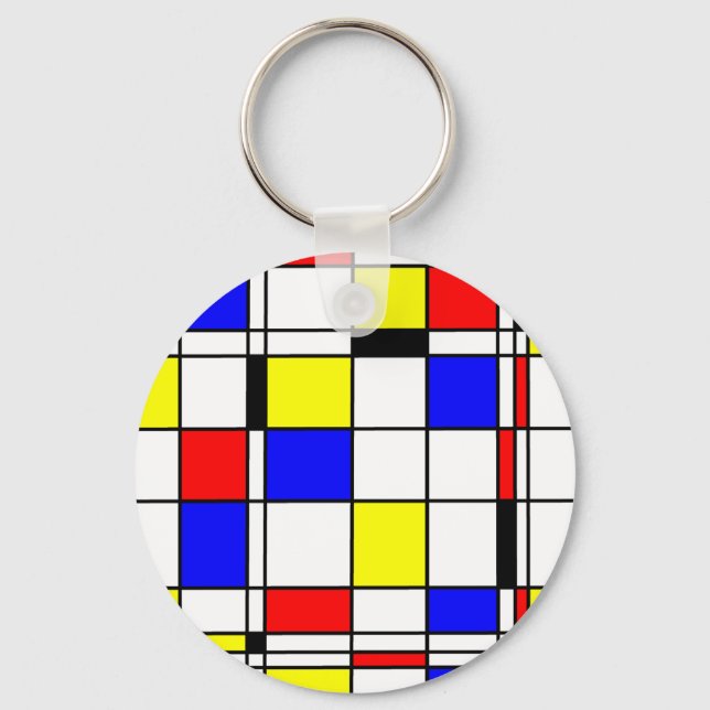 Mondrian art style key ring (Front)