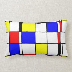 Mondrian art style lumbar cushion